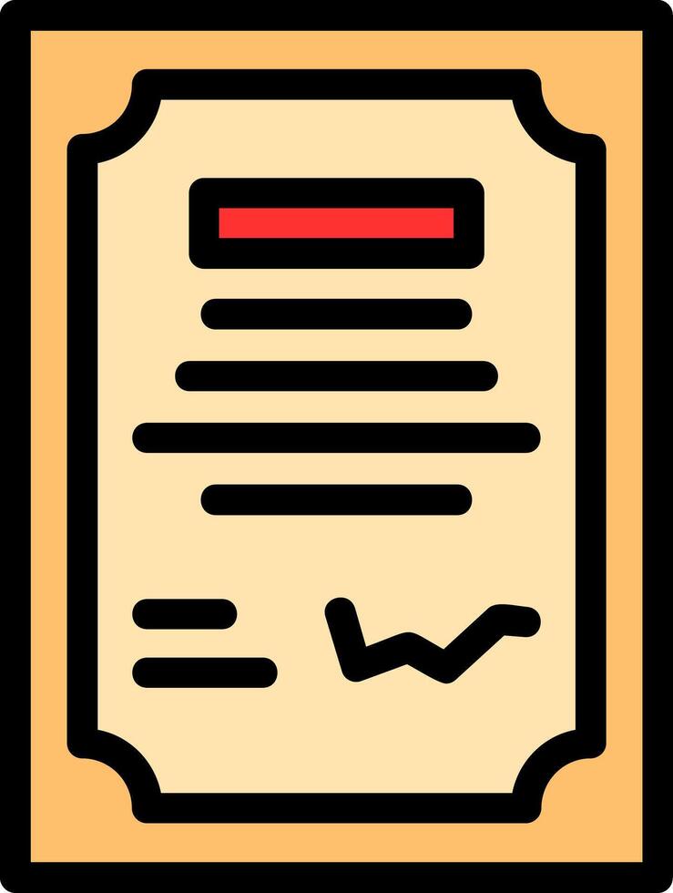 Contract Signing Line Filled Icon vector