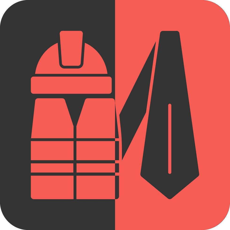 Work Uniform Red Inverse Icon vector