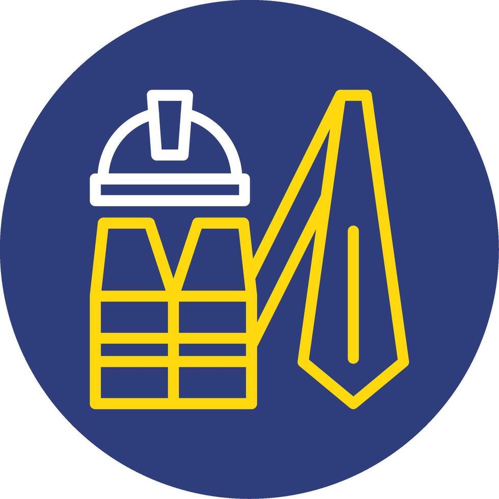 Work Uniform Dual Line Circle Icon vector