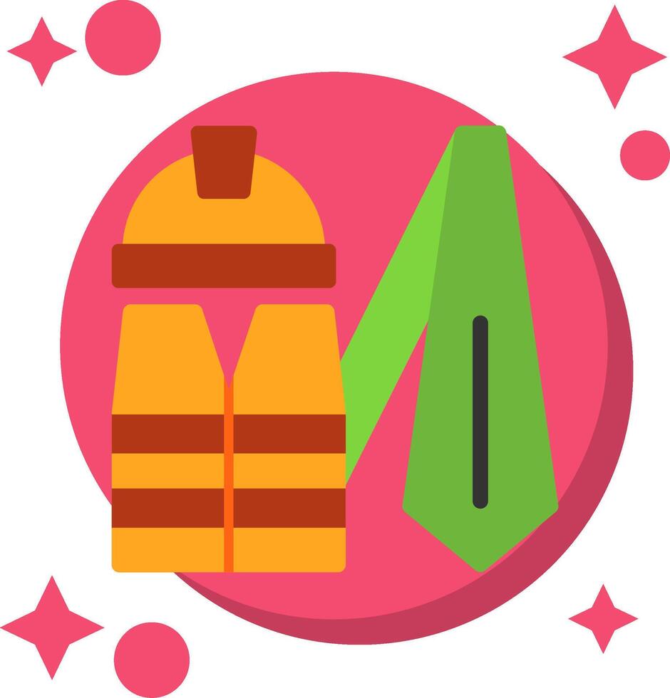 Work Uniform Tailed Color Icon vector