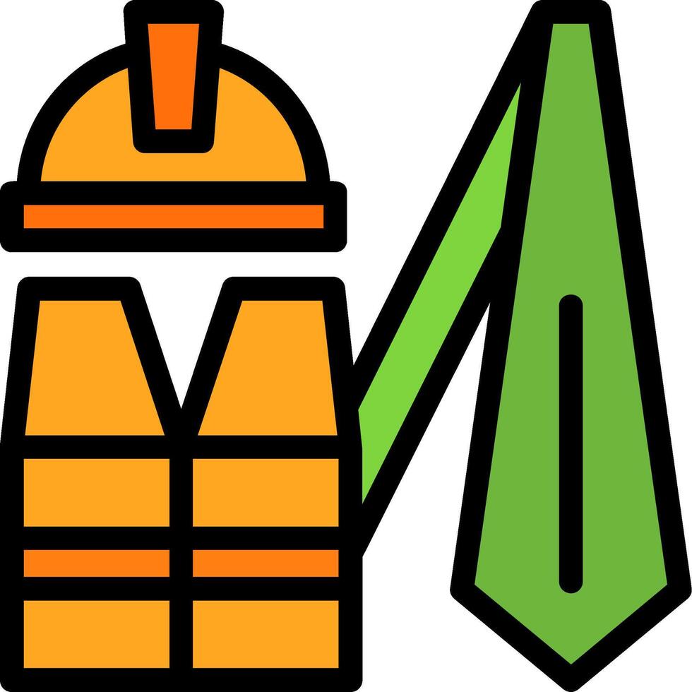 Work Uniform Line Filled Icon vector