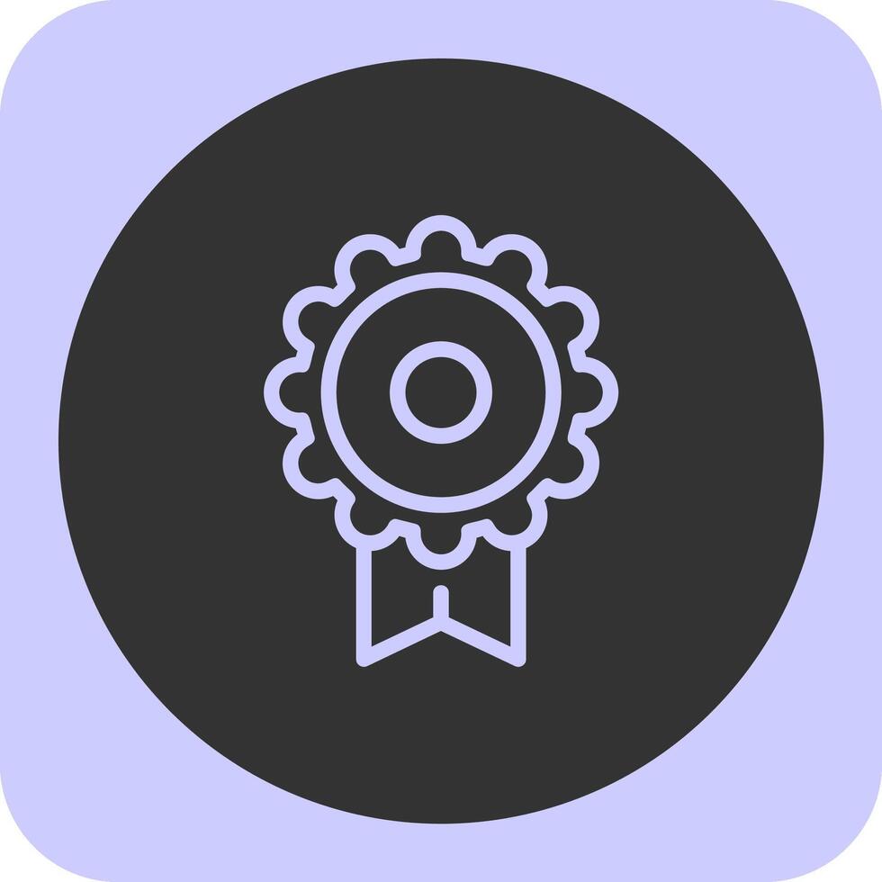 Achievement Ribbon Linear Round Icon vector