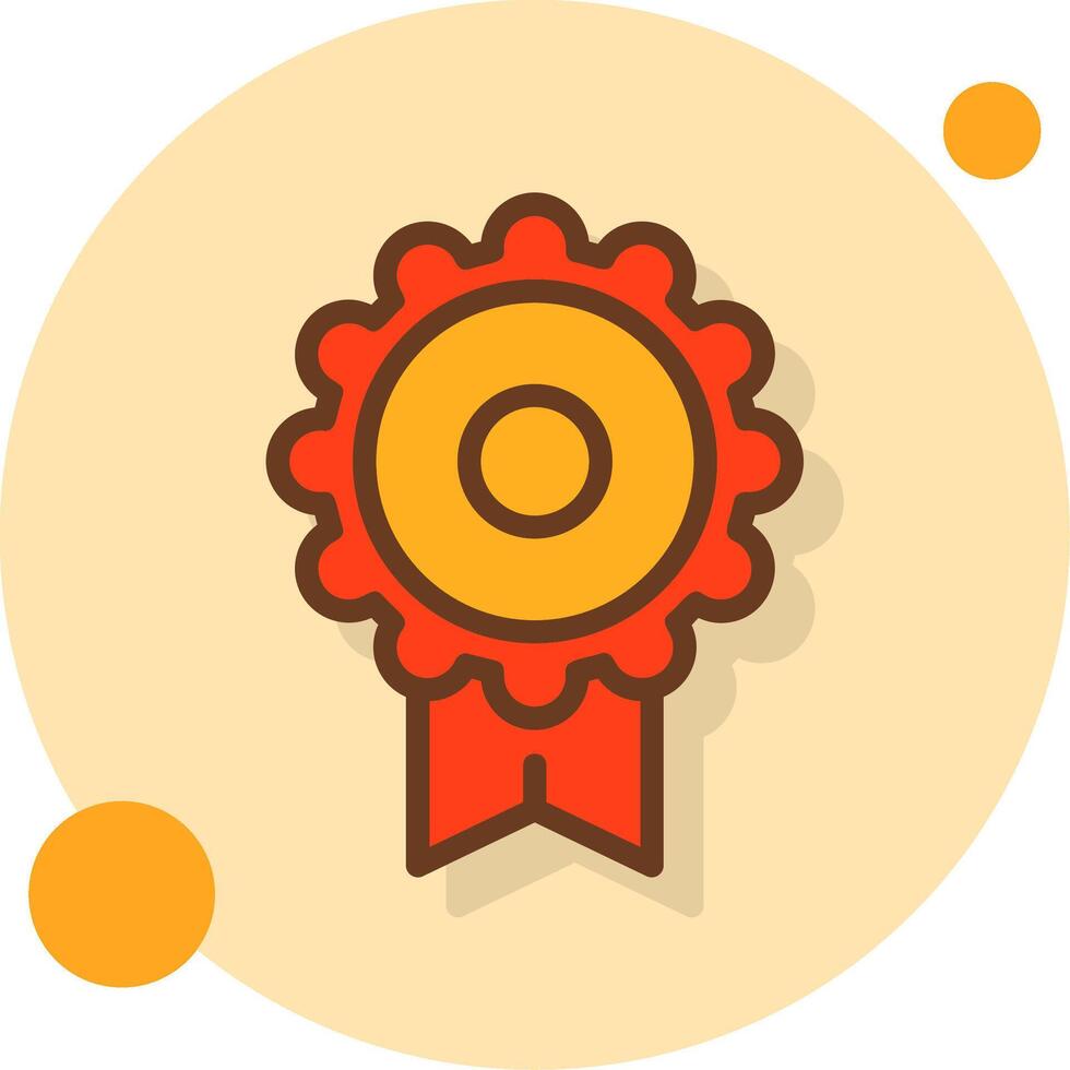 Achievement Ribbon Filled Shadow Circle Icon vector