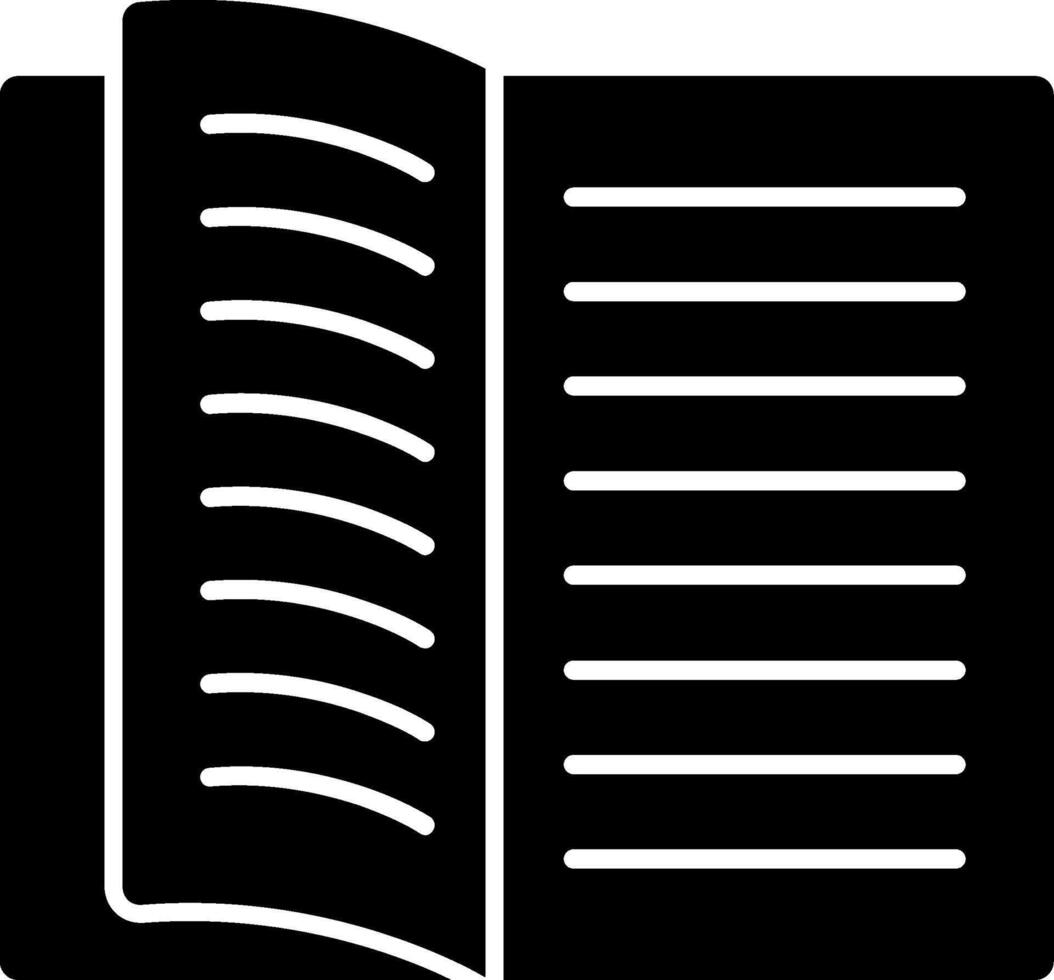 Open Book Glyph Icon vector
