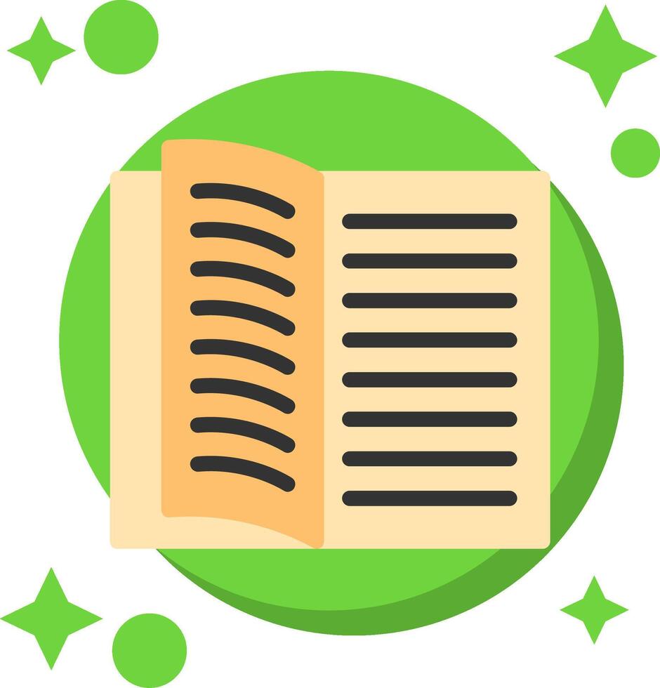 Open Book Tailed Color Icon vector