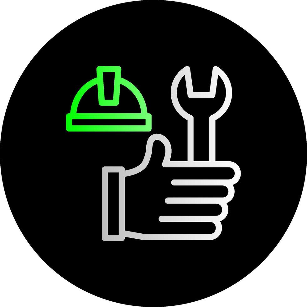Hand with Tools Dual Gradient Circle Icon vector