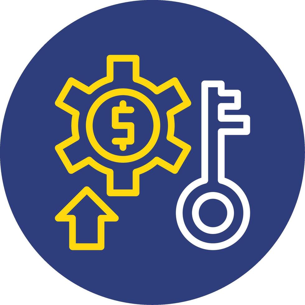 Success Key Dual Line Circle Icon vector