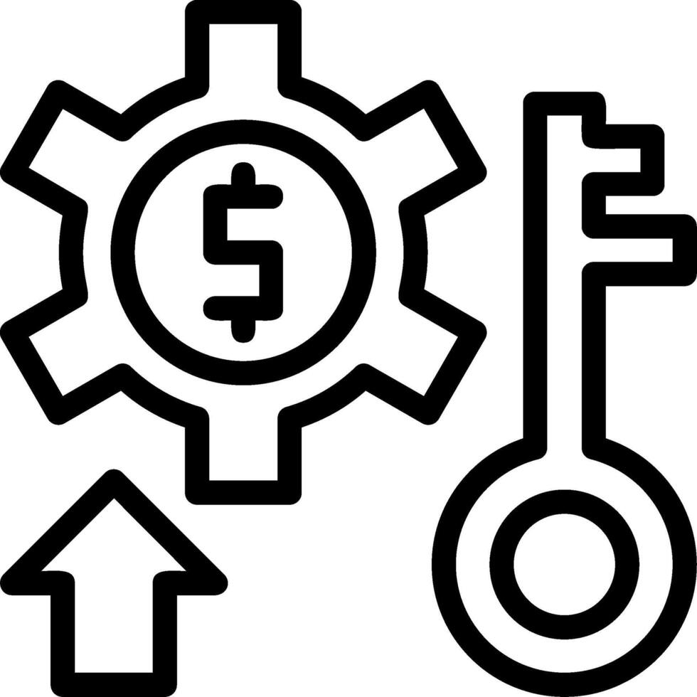Success Key Line Icon vector