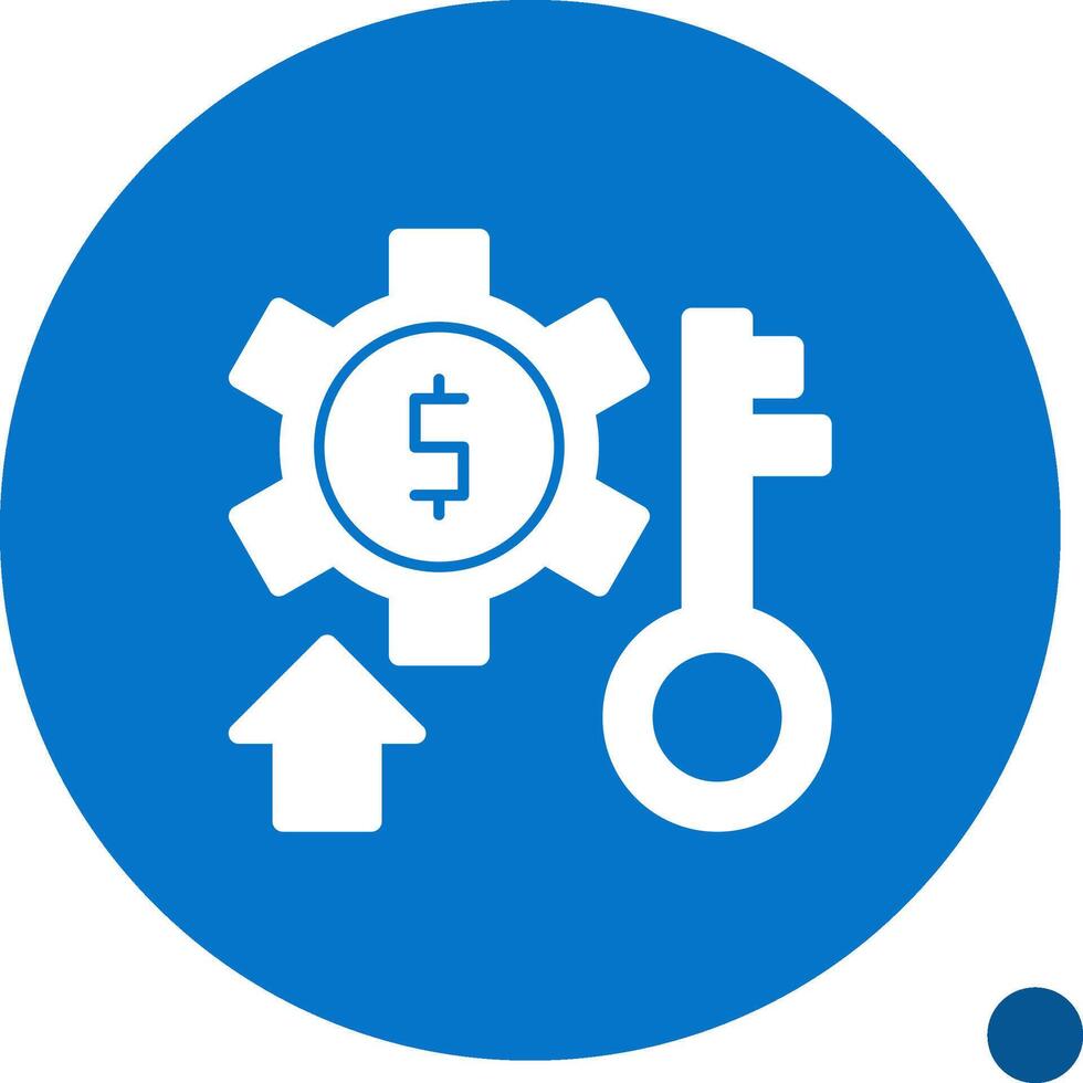 Success Key Glyph Shadow Icon vector