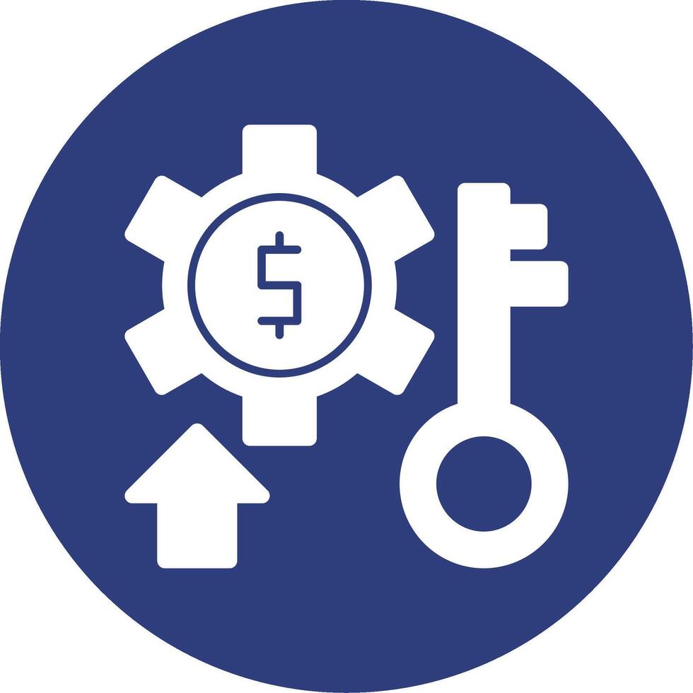 Success Key Glyph Circle Icon vector