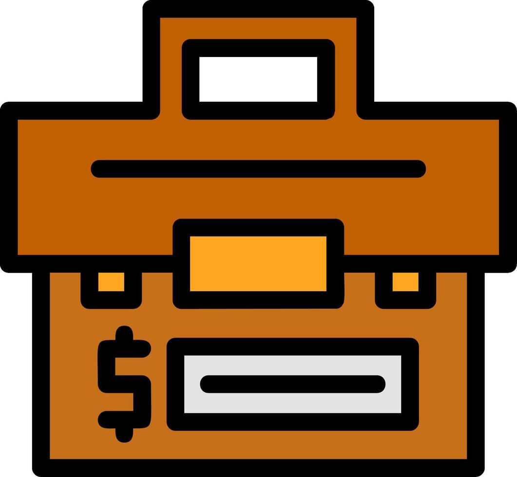 Money Bag Line Filled Icon vector