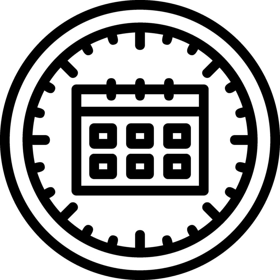 Clock and Calendar Line Icon vector