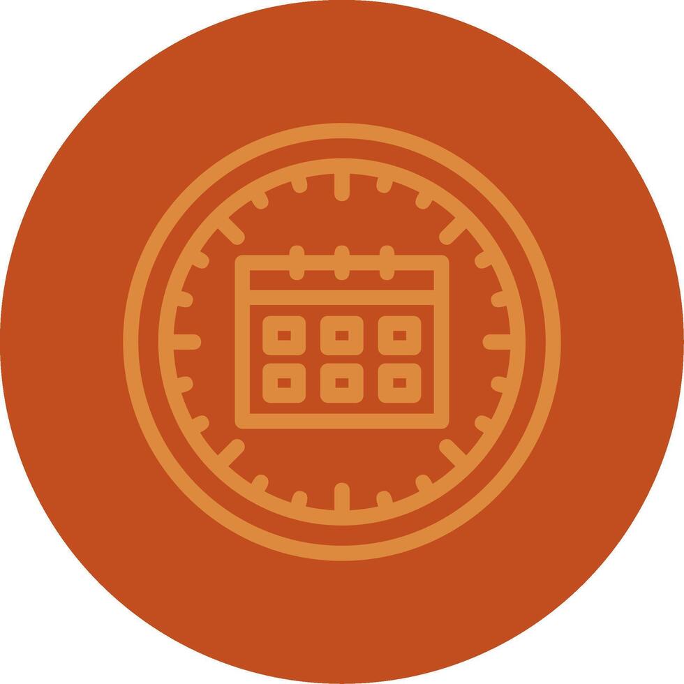 Clock and Calendar Line Multi color Icon vector