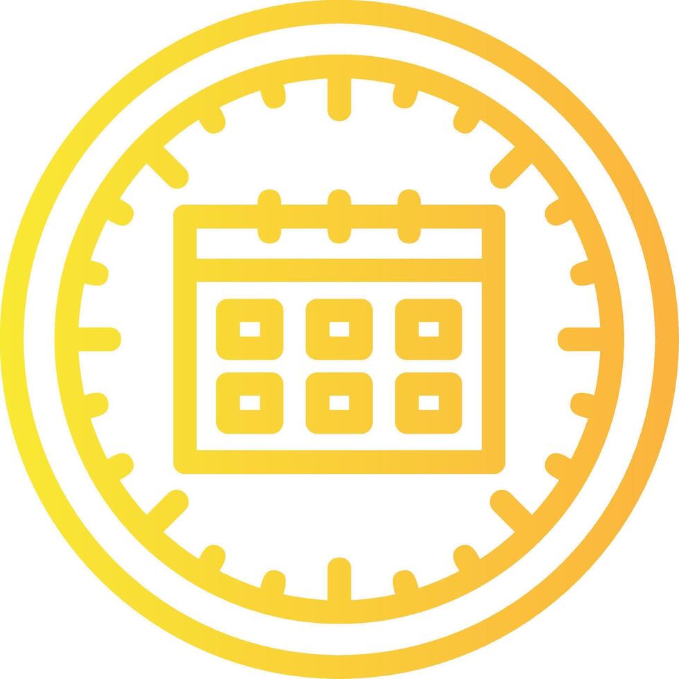 Clock and Calendar Linear Gradient Icon vector