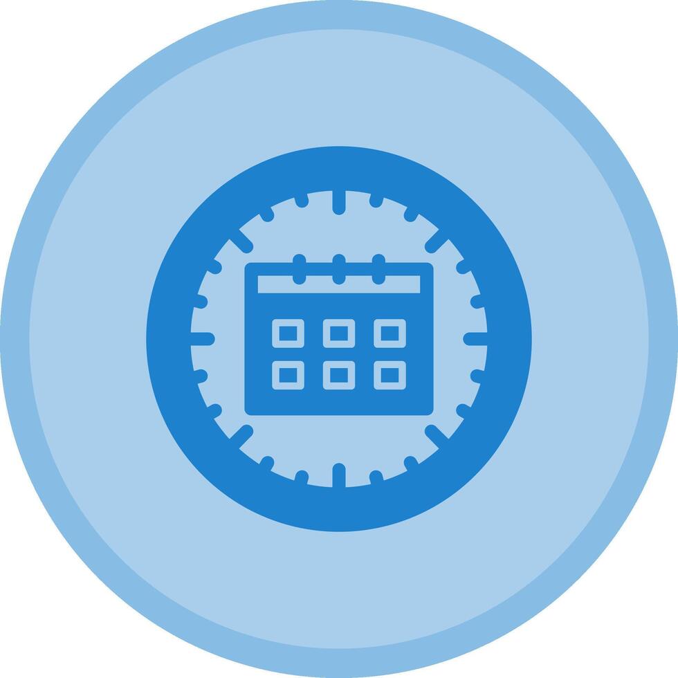 Clock and Calendar Multicolor Circle Icon vector