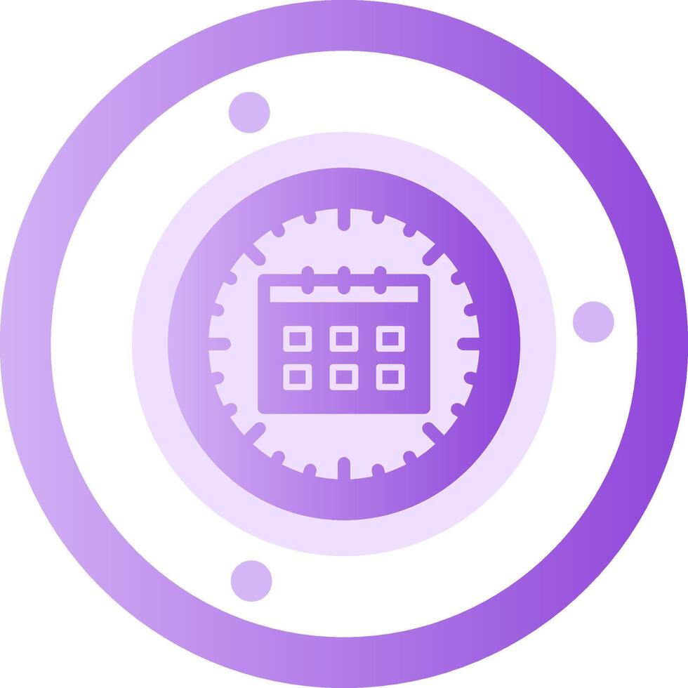Clock and Calendar Glyph Gradient Icon vector