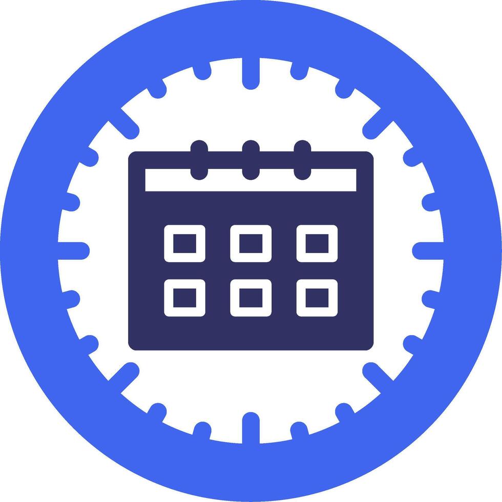 Clock and Calendar Solid Two Color Icon vector