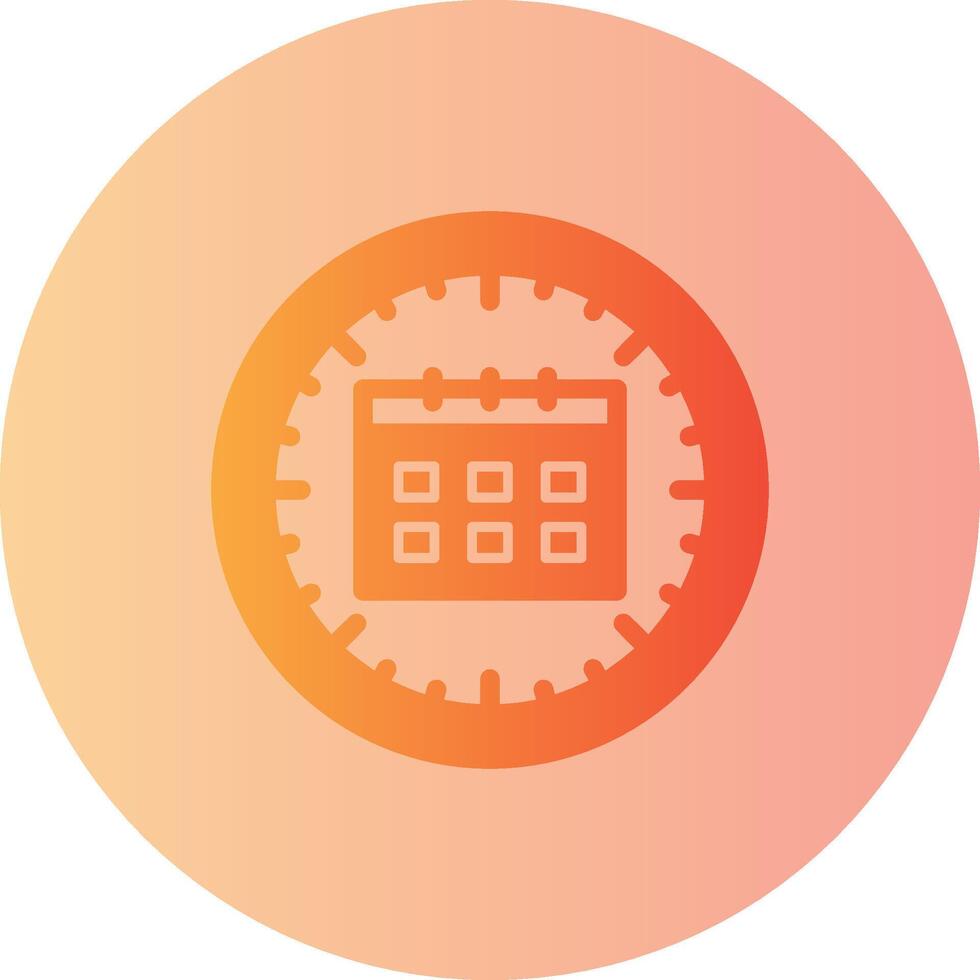 Clock and Calendar Gradient Circle Icon vector