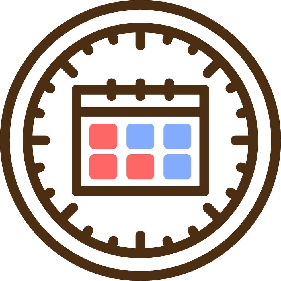 Clock and Calendar Color Filled Icon vector