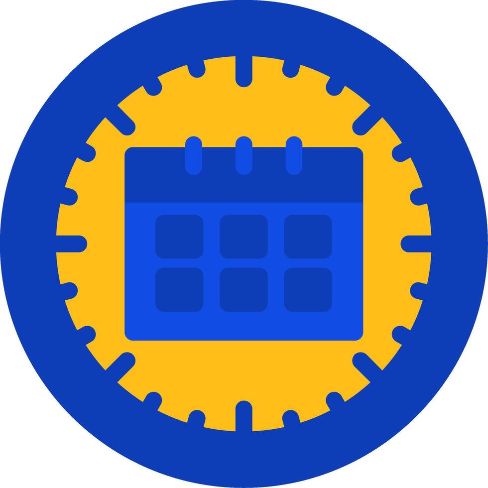 Clock and Calendar Flat Two Color Icon vector