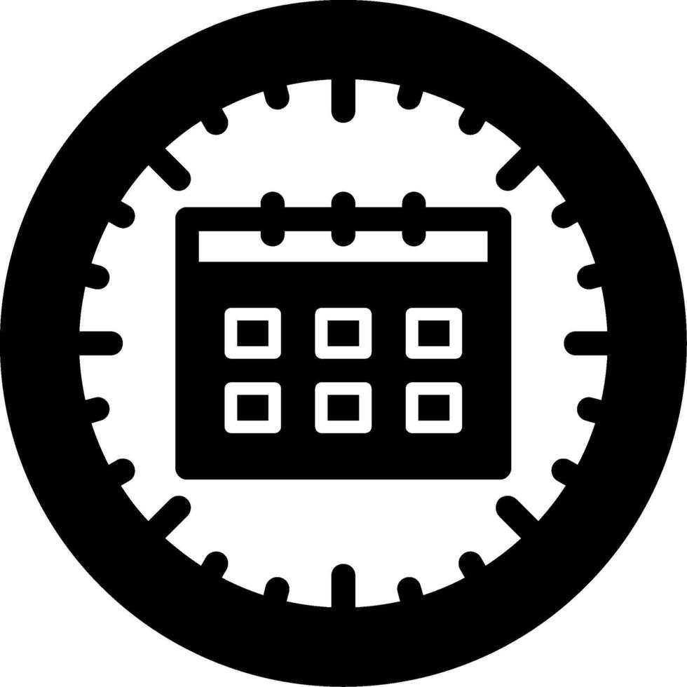 Clock and Calendar Glyph Icon vector