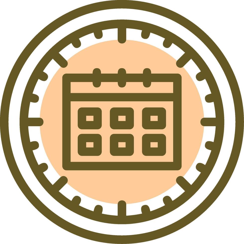 Clock and Calendar Linear Circle Icon vector