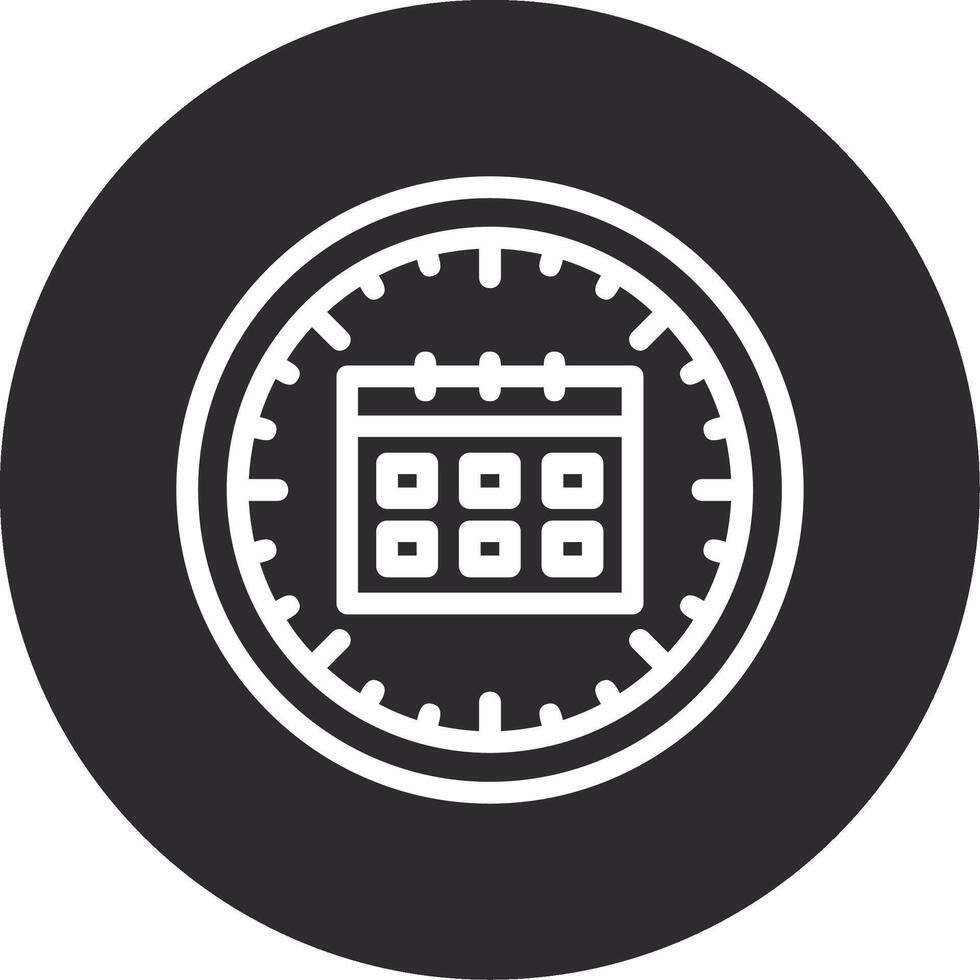 Clock and Calendar Inverted Icon vector