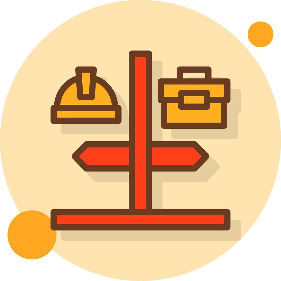 Career Path Filled Shadow Circle Icon vector