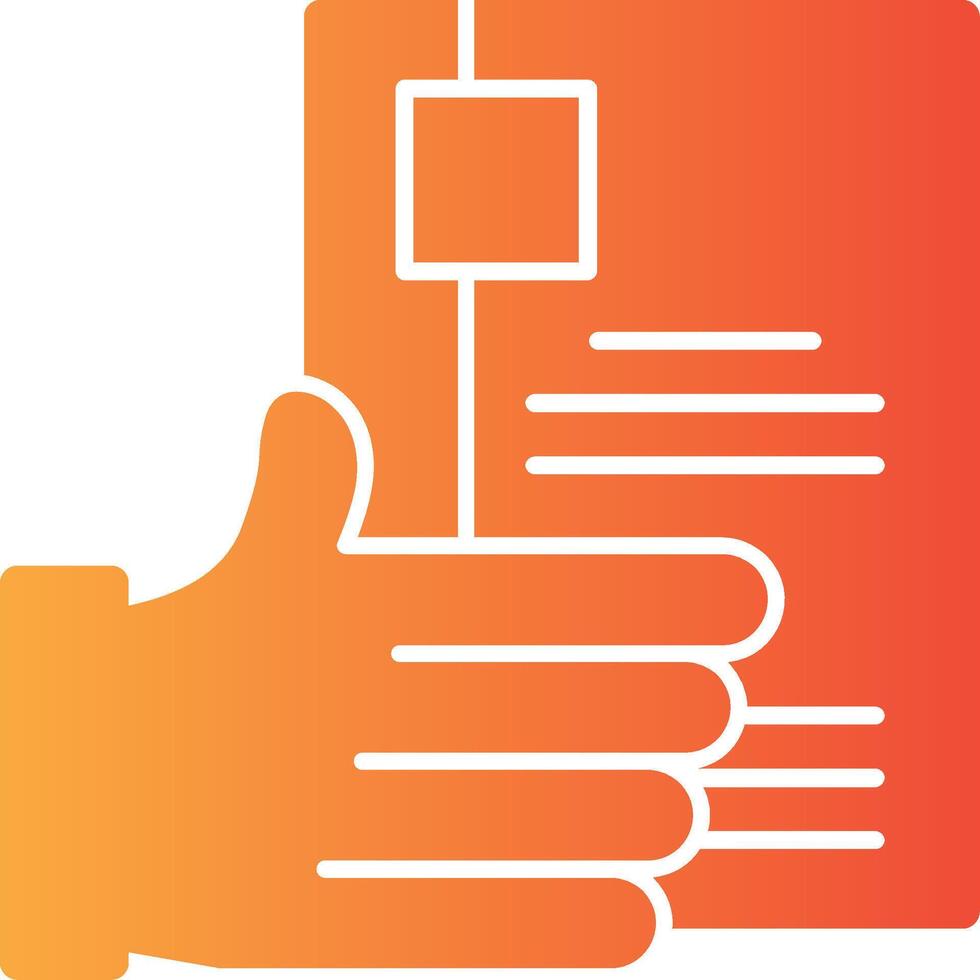 Hand with Resume Solid Multi Gradient Icon vector