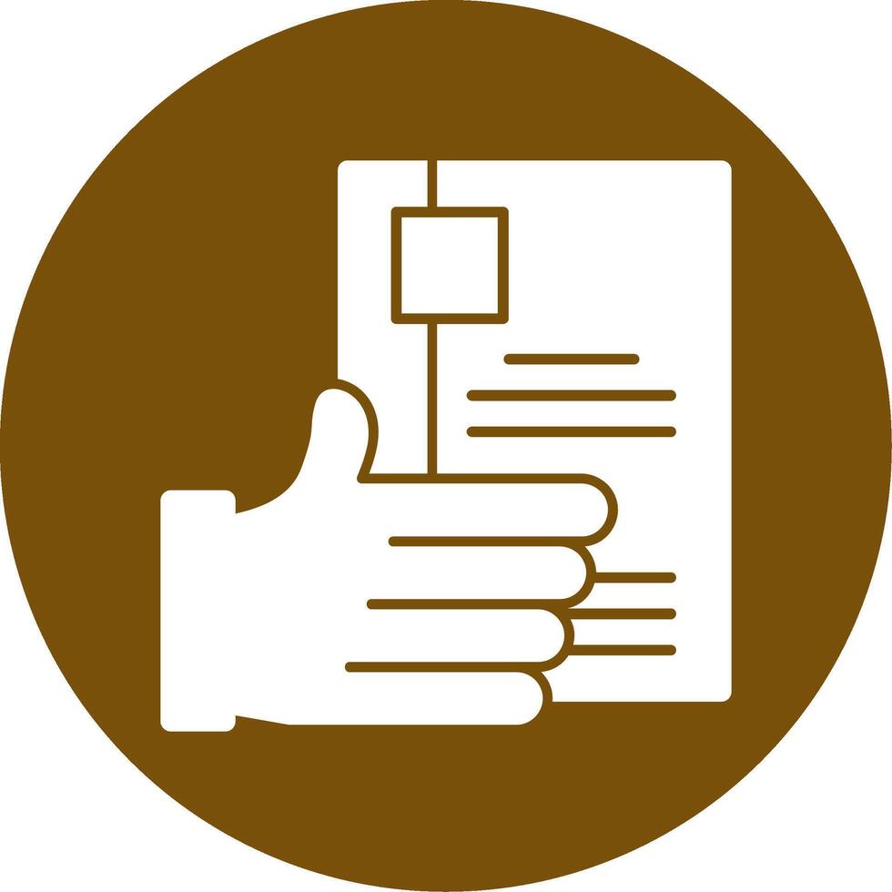 Hand with Resume Glyph Circle Icon vector