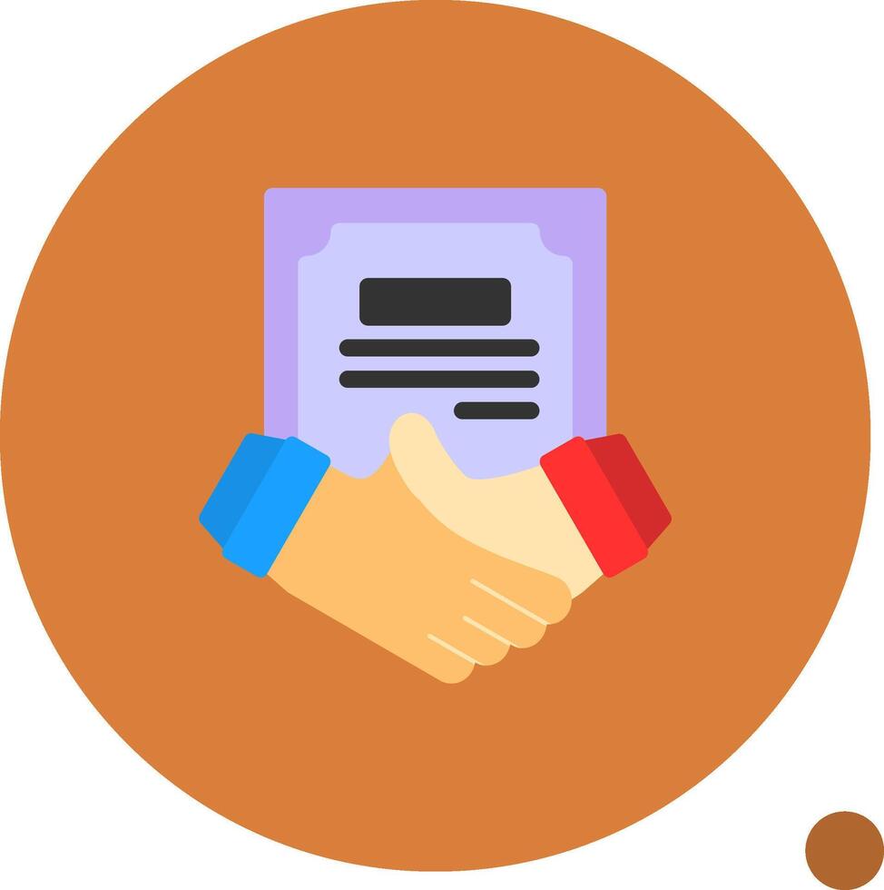 Handshake and Agreement Flat Shadow Icon vector
