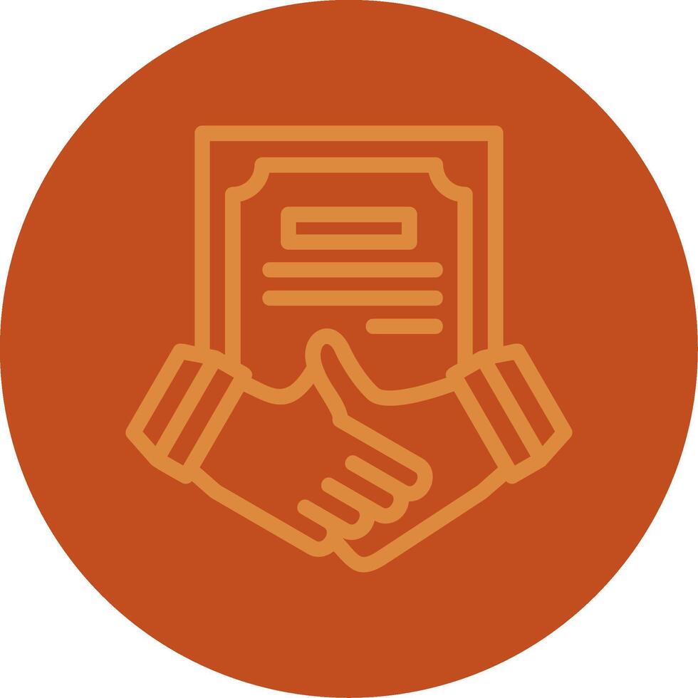 Handshake and Agreement Line Multi color Icon vector