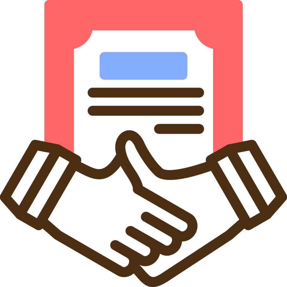 Handshake and Agreement Color Filled Icon vector