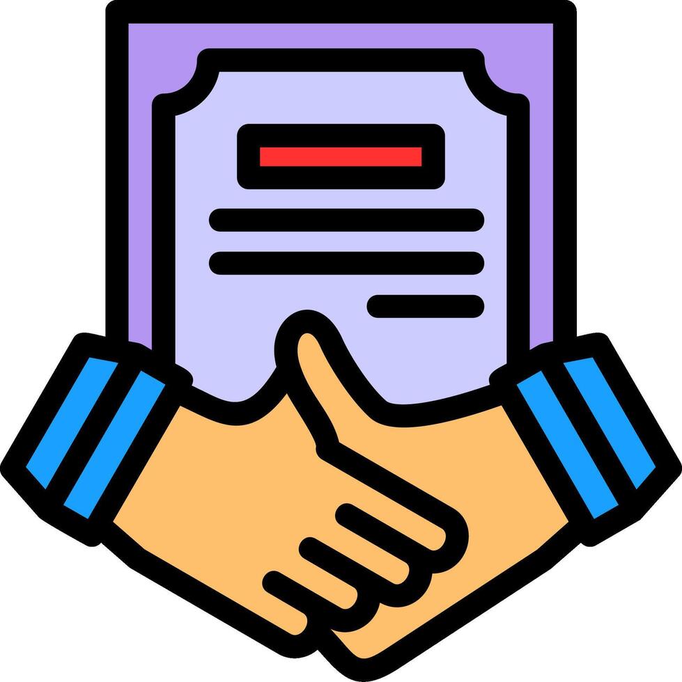 Handshake and Agreement Line Filled Icon vector