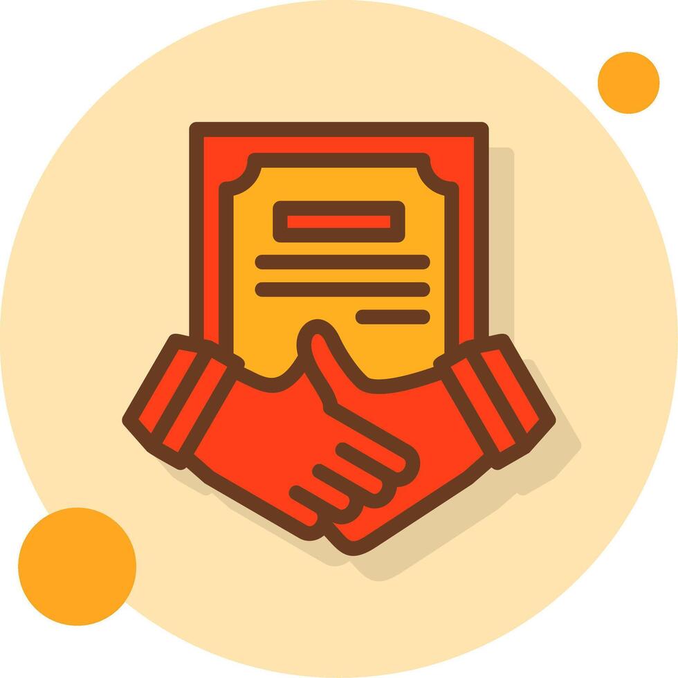 Handshake and Agreement Filled Shadow Circle Icon vector