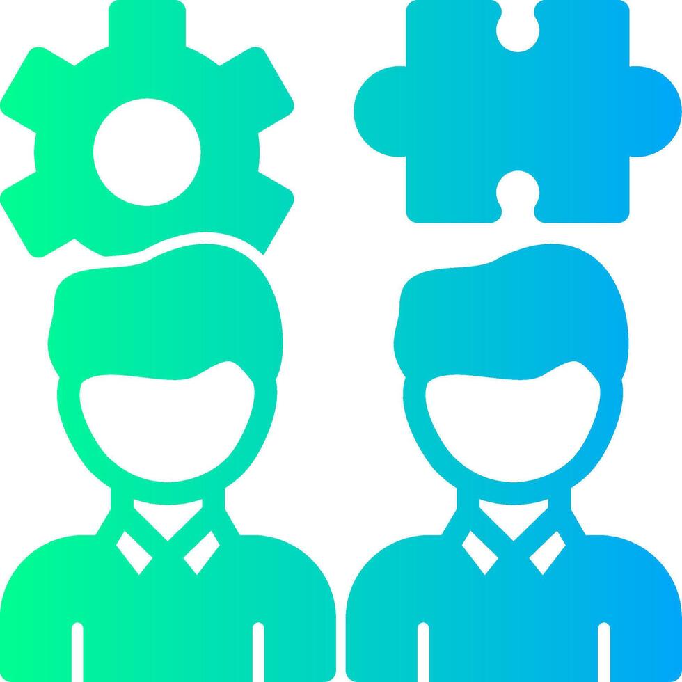 Teamwork Puzzle Solid Multi Gradient Icon vector