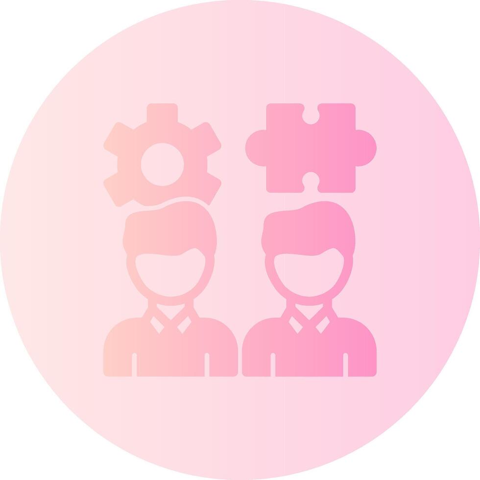 Teamwork Puzzle Gradient Circle Icon vector