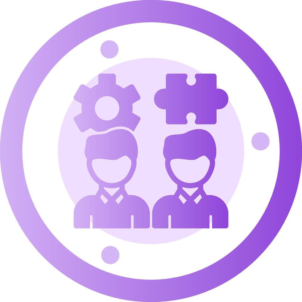 Teamwork Puzzle Glyph Gradient Icon vector