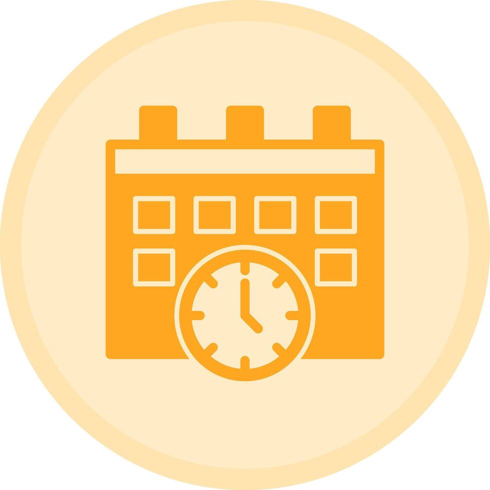 Calendar and Clock Multicolor Circle Icon vector