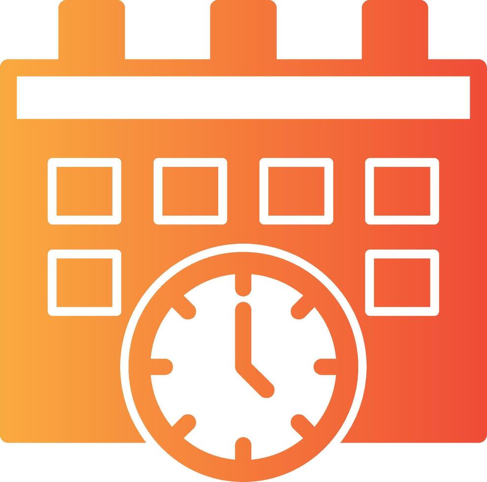 Calendar and Clock Solid Multi Gradient Icon vector