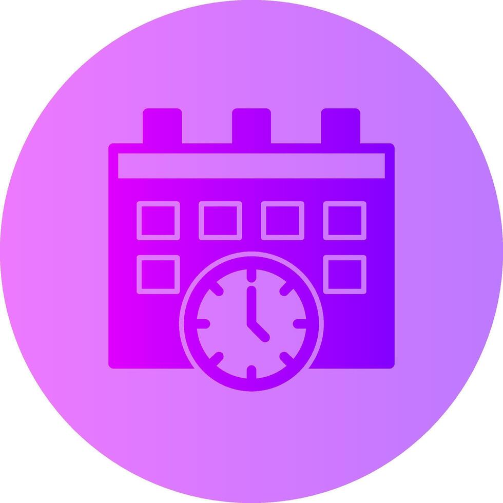 Calendar and Clock Gradient Circle Icon vector