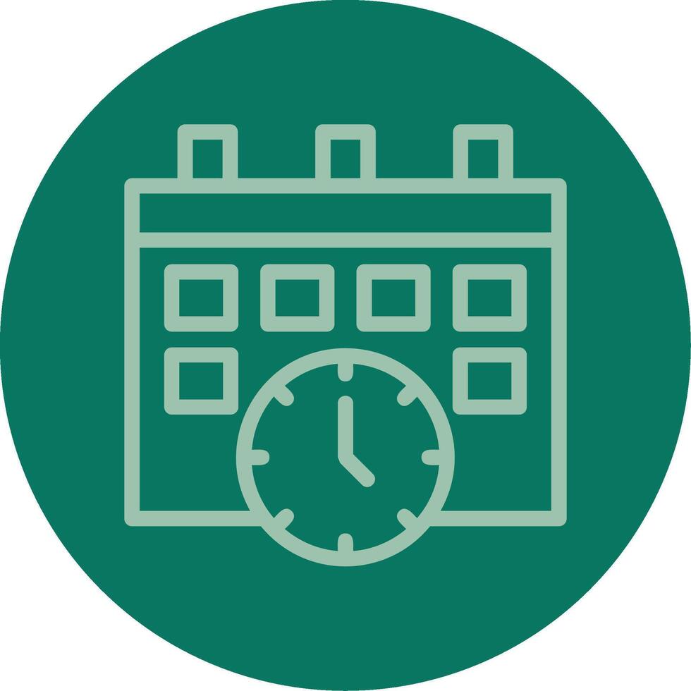 Calendar and Clock Line Multi color Icon vector