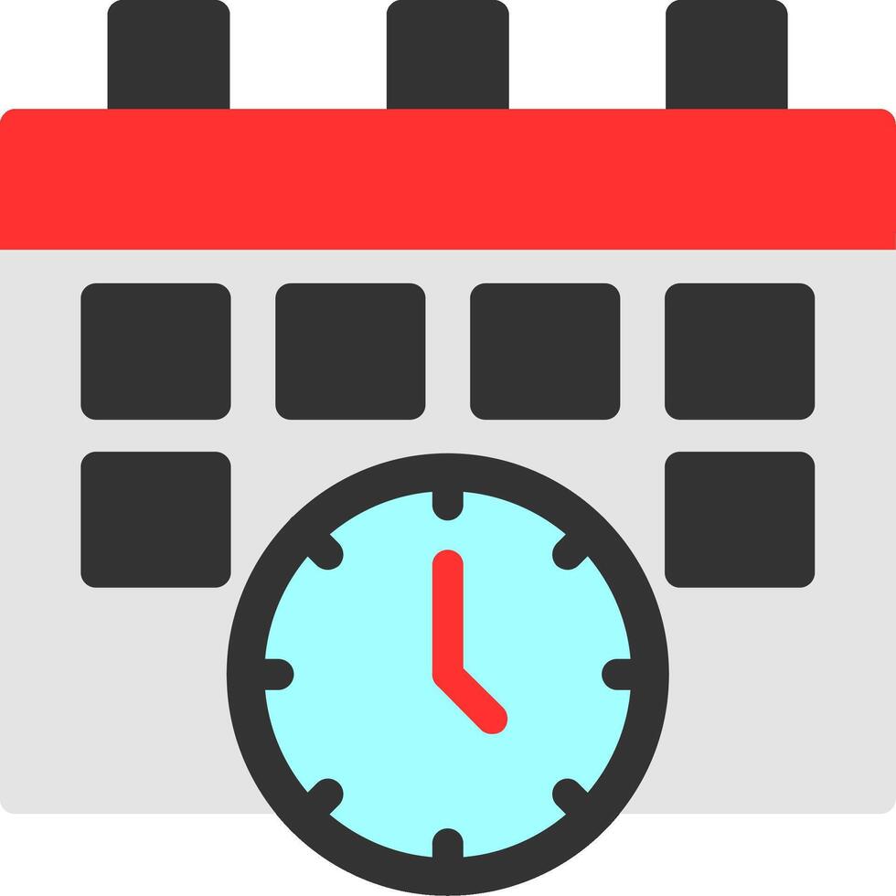 Calendar and Clock Flat Icon vector