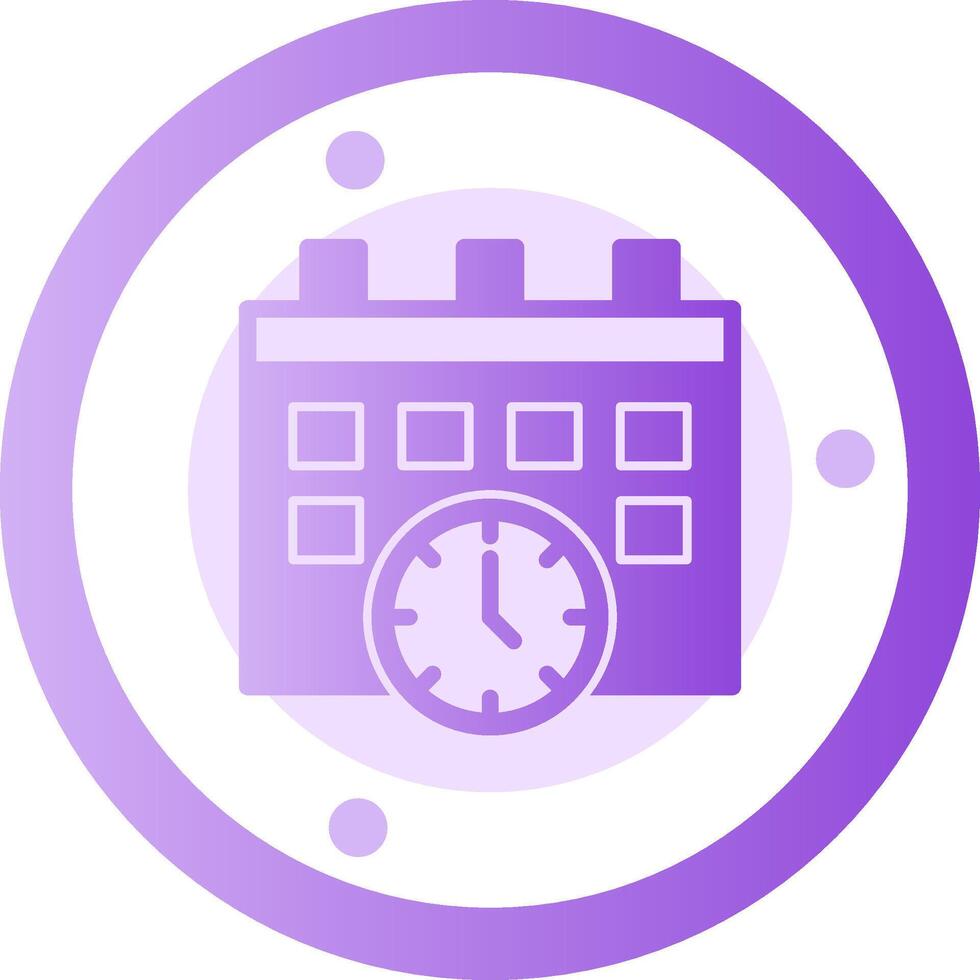 Calendar and Clock Glyph Gradient Icon vector