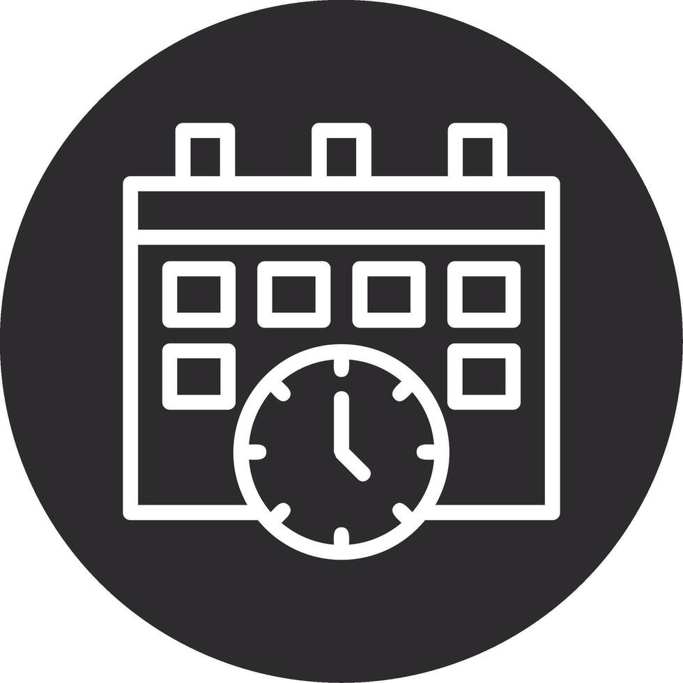 Calendar and Clock Inverted Icon vector