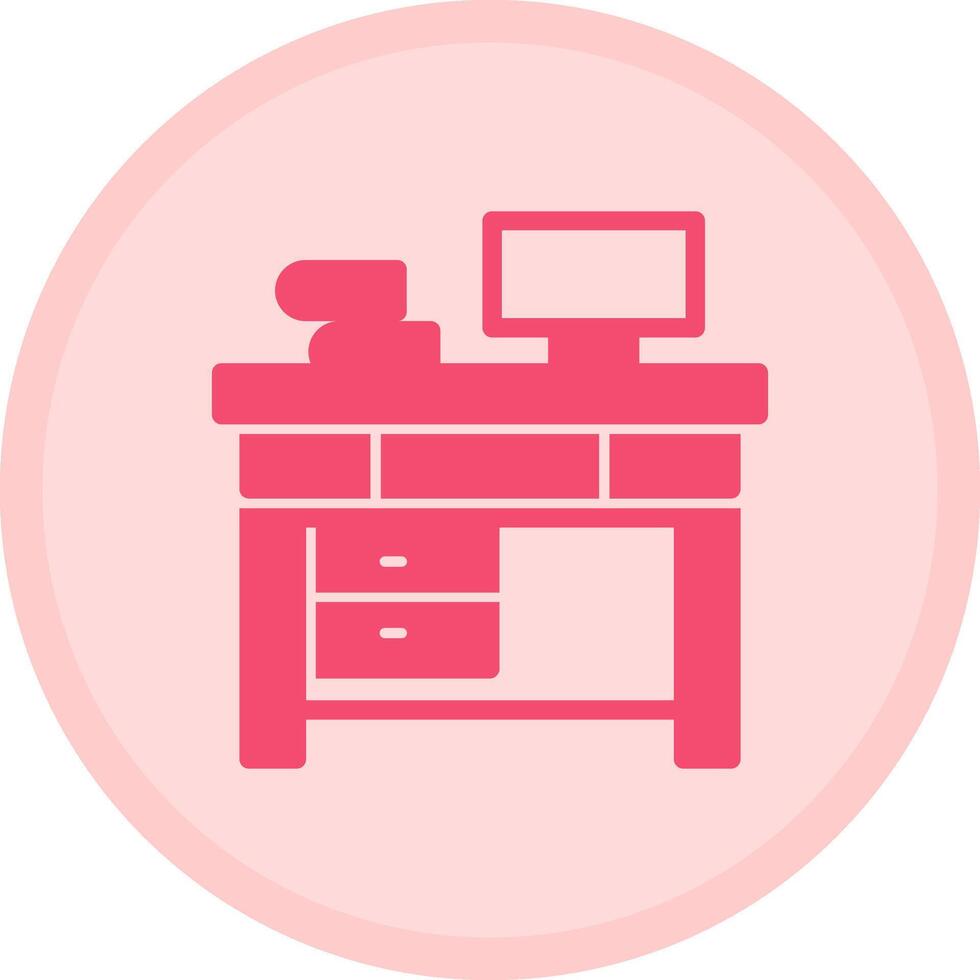 Office Desk Multicolor Circle Icon vector