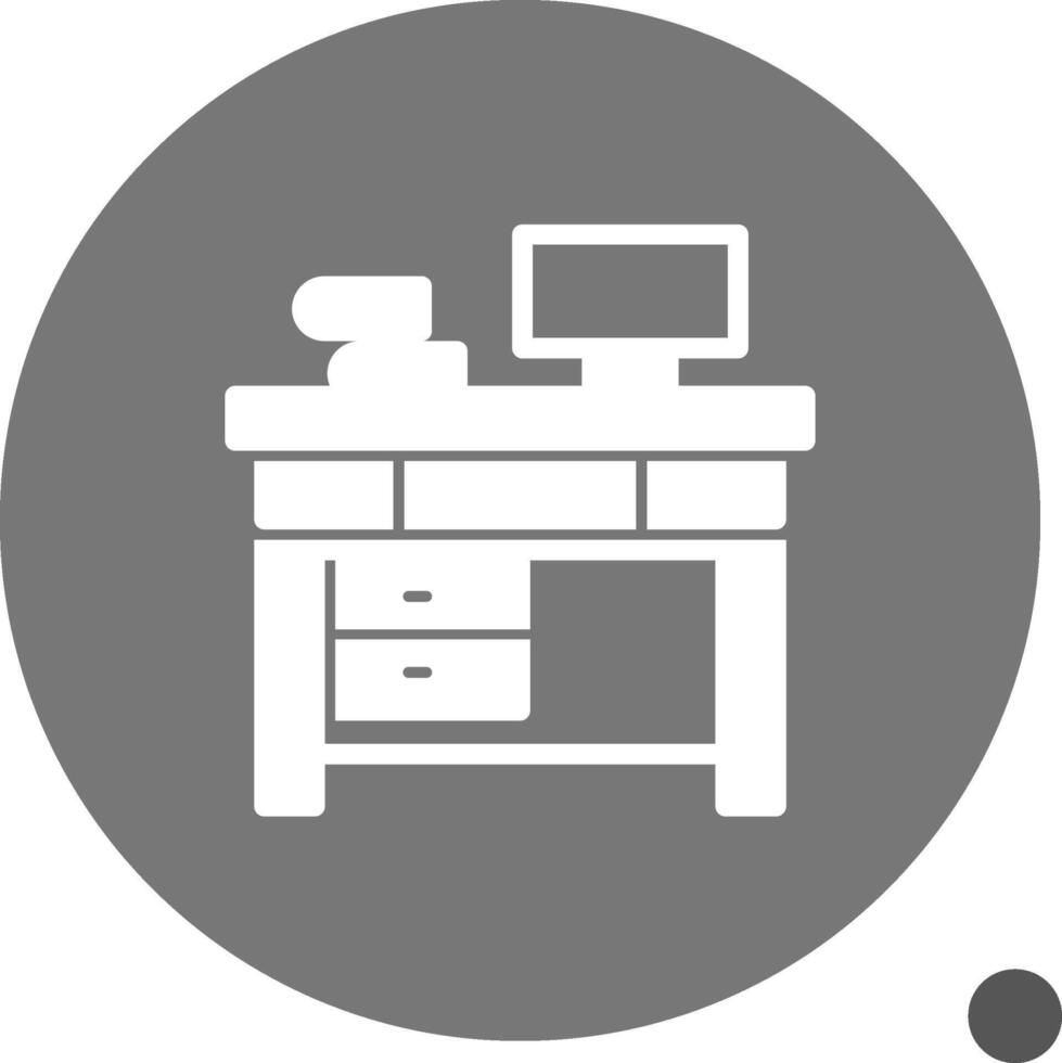 oficina escritorio glifo sombra icono vector