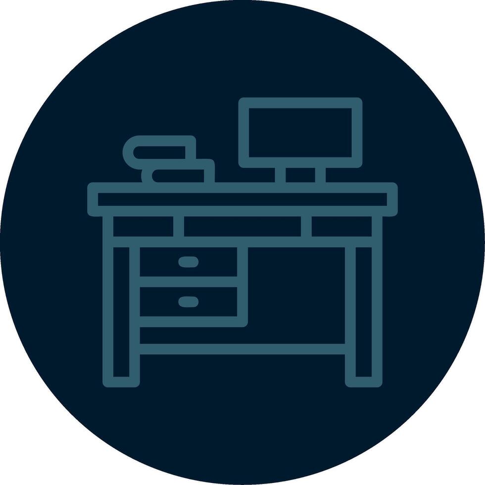 Office Desk Line Multi color Icon vector