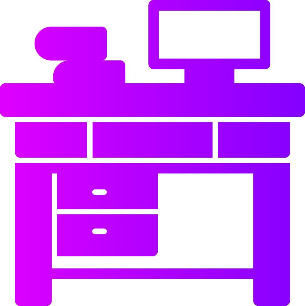 Office Desk Solid Multi Gradient Icon vector