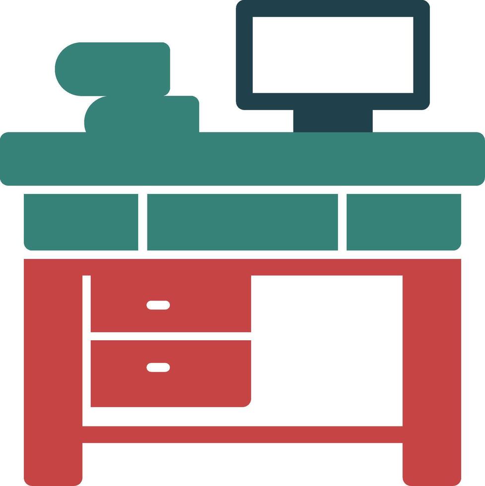 Office Desk Glyph Two Color Icon vector